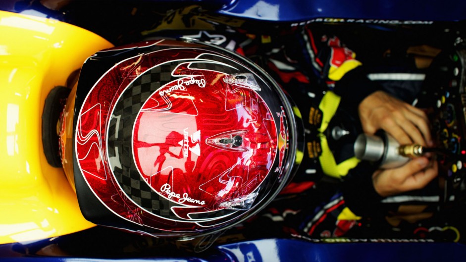 Sebastian Vettel helmet design, Red Bull, 2011 Italian Grand Prix