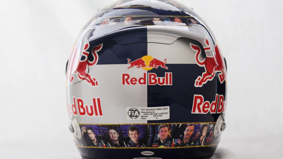 Sebastian Vettel helmet design, Red Bull, 2011 Indian Grand Prix