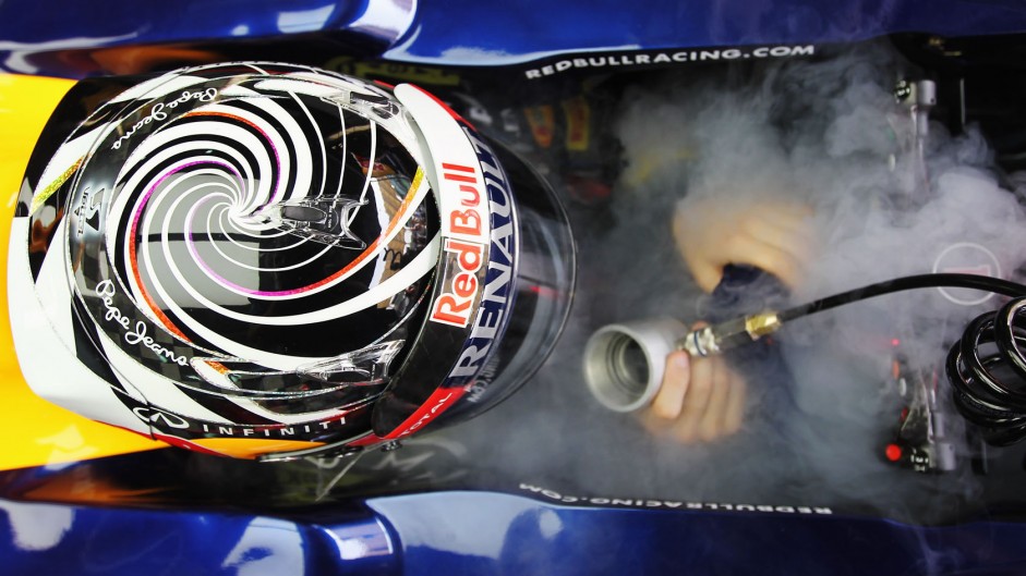 Sebastian Vettel helmet design, Red Bull, 2012 Malaysian Grand Prix