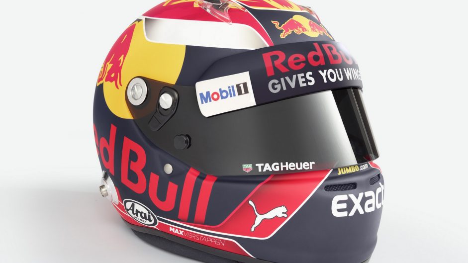 Max Verstappen helmet, Red Bull, 2017