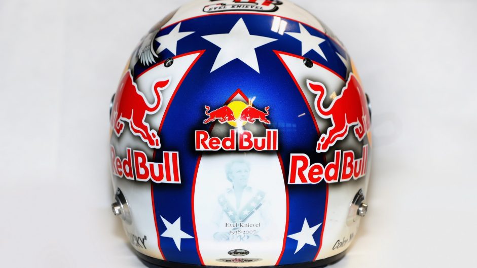 Daniel Ricciardo helmet, Red Bull, Circuit of the Americas, 2016