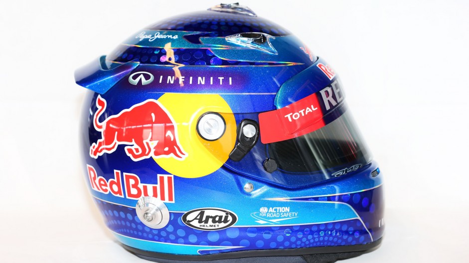 Sebastian Vettel helmet, Red Bull, 2013