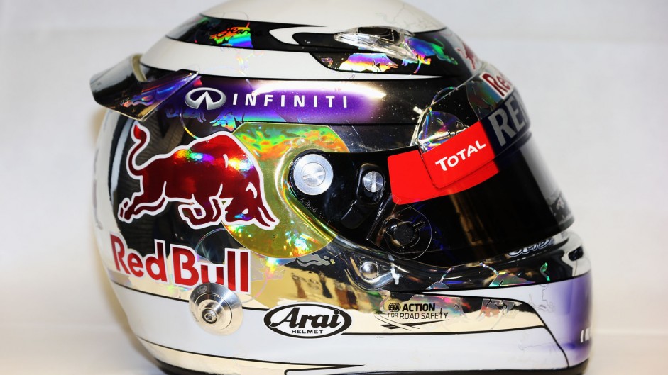 Sebastian Vettel helmet, Red Bull, 2013