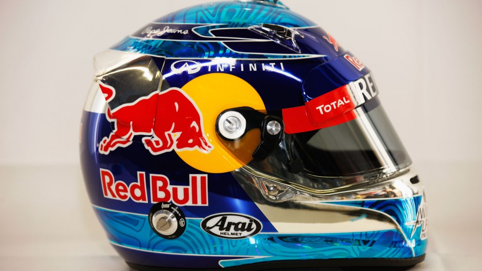 Sebastian Vettel helmet, Red Bull, 2012