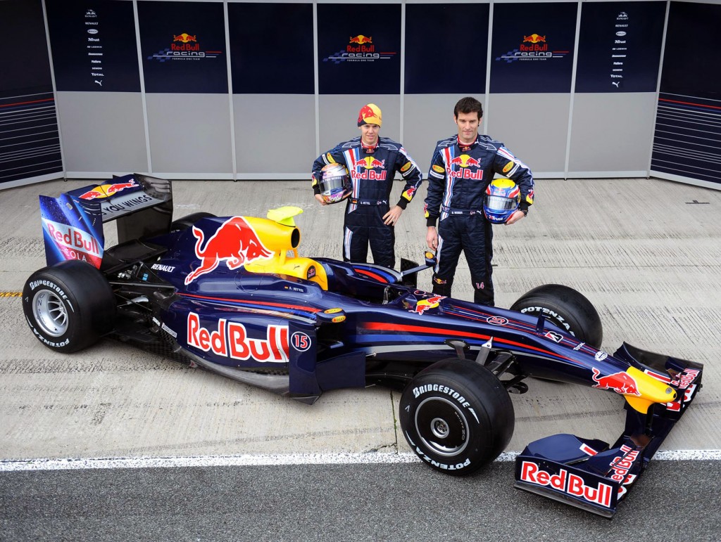 Sebastian Vettel, Mark Webber, Red Bull RB5 launch, 2009