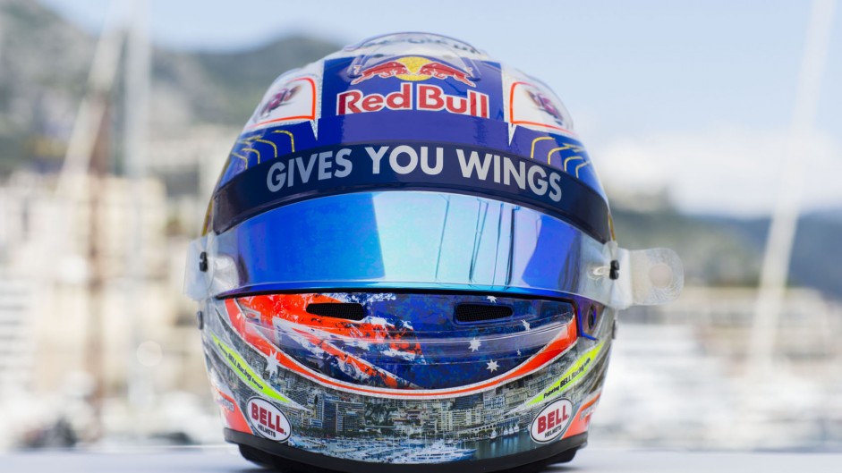 Daniel Ricciardo helmet, Toro Rosso, Monaco, 2013