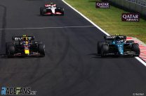 (L to R): Sergio Perez, Red Bull, Fernando Alonso, Aston Martin, Hungaroring, 2023