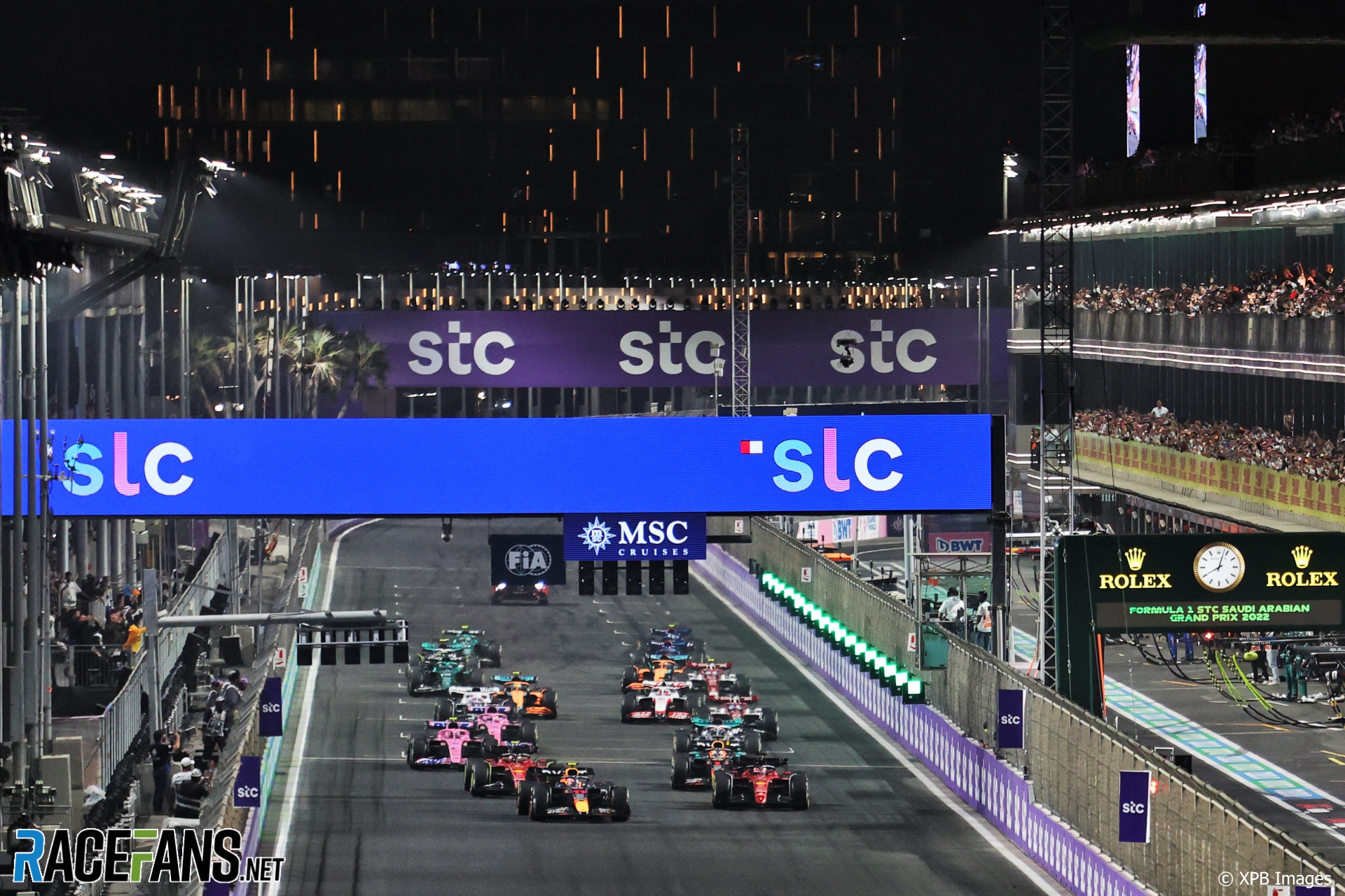 Race start, Jeddah Corniche Circuit, 2022