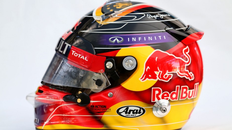 Sebastian Vettel's world cup helmet, Hockenheimring, 2014